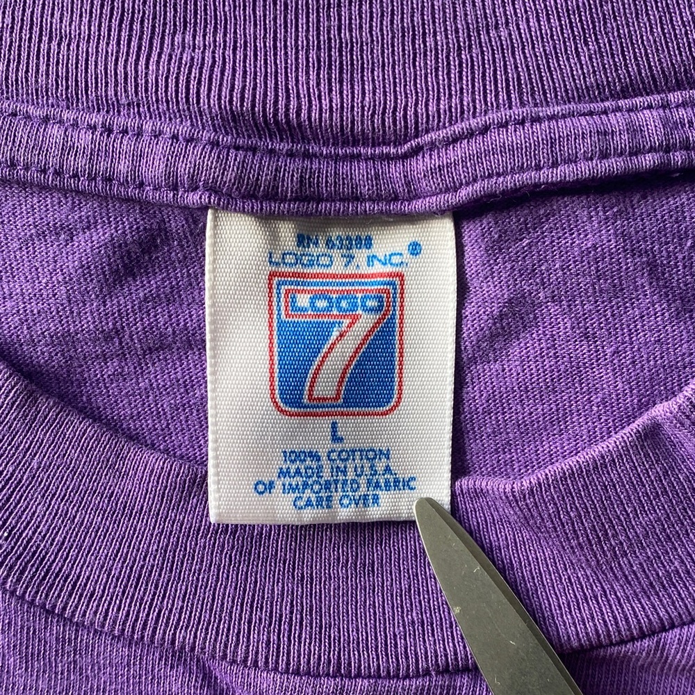 Rare Vintage 1995 Colorado Rockies MLB Team Graphic LOGO 7 Purple Large T-Shirt - Picture 9 of 9